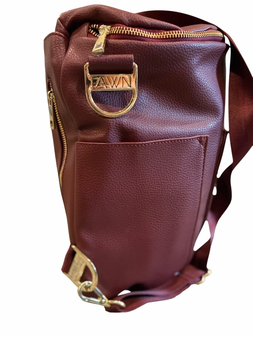Fawn Design Burgundy Leather Crossbody Bag